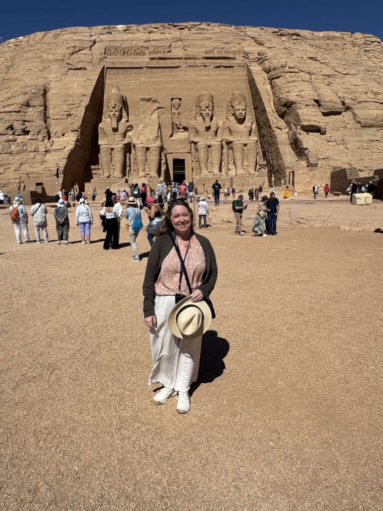 Travel Advisor Adventures by Terra standing in front of Abu Simbel temples in Egypt