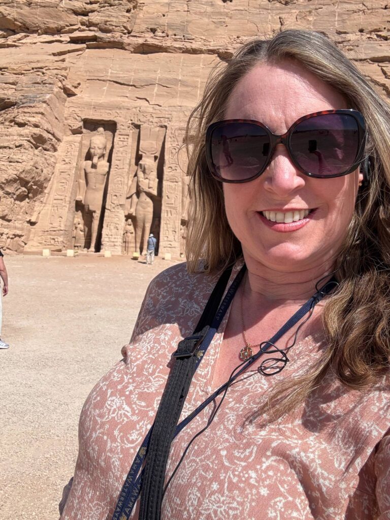 Travel Advisor Adventures by Terra in front of Nefertari Temple at Abu Simbel in Egypt