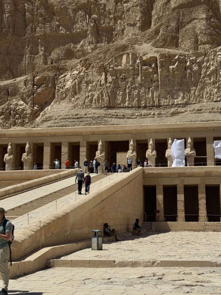 Facing the Temple of Hatshepsut in Luxor